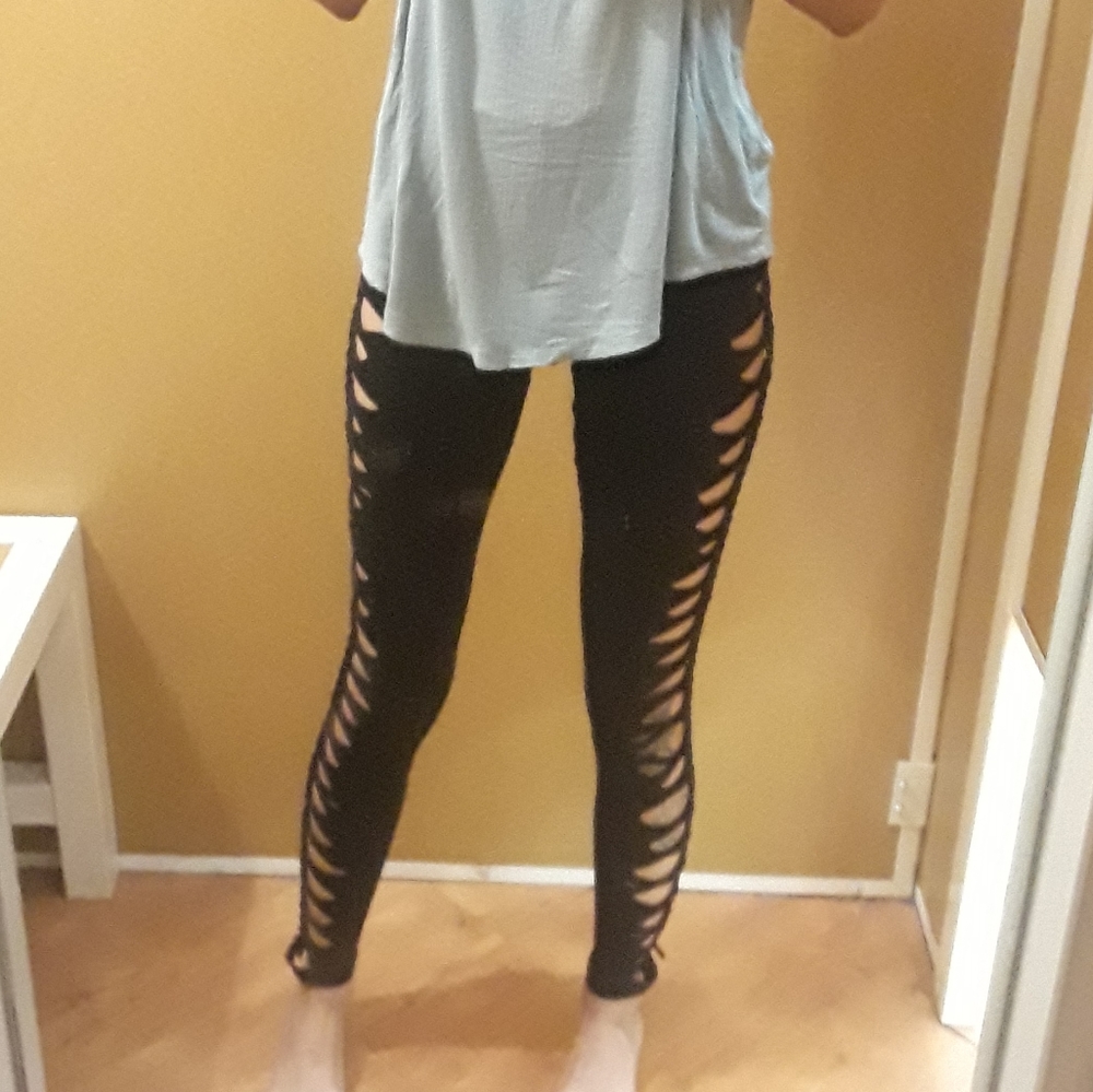 Slitweave leggings braided leggings